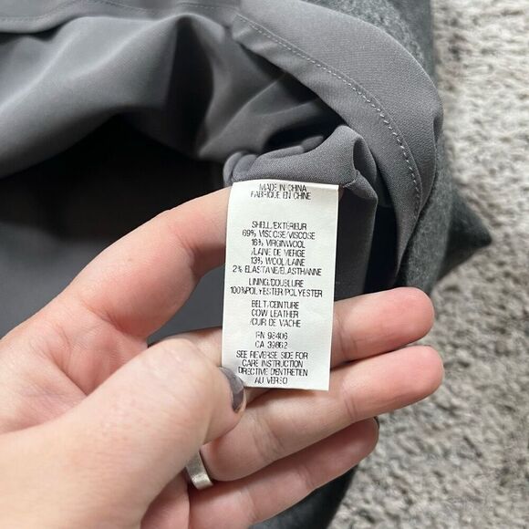 Theory Women’s Wool 3/4 Sleeve Grey Midi Dress - Picture 5 of 7